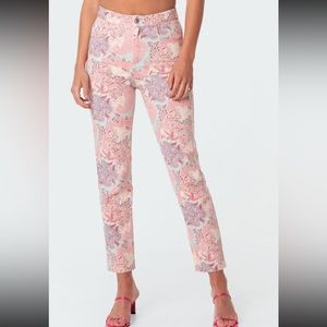 PAISLEY WASH MOM JEANS EDIKTED